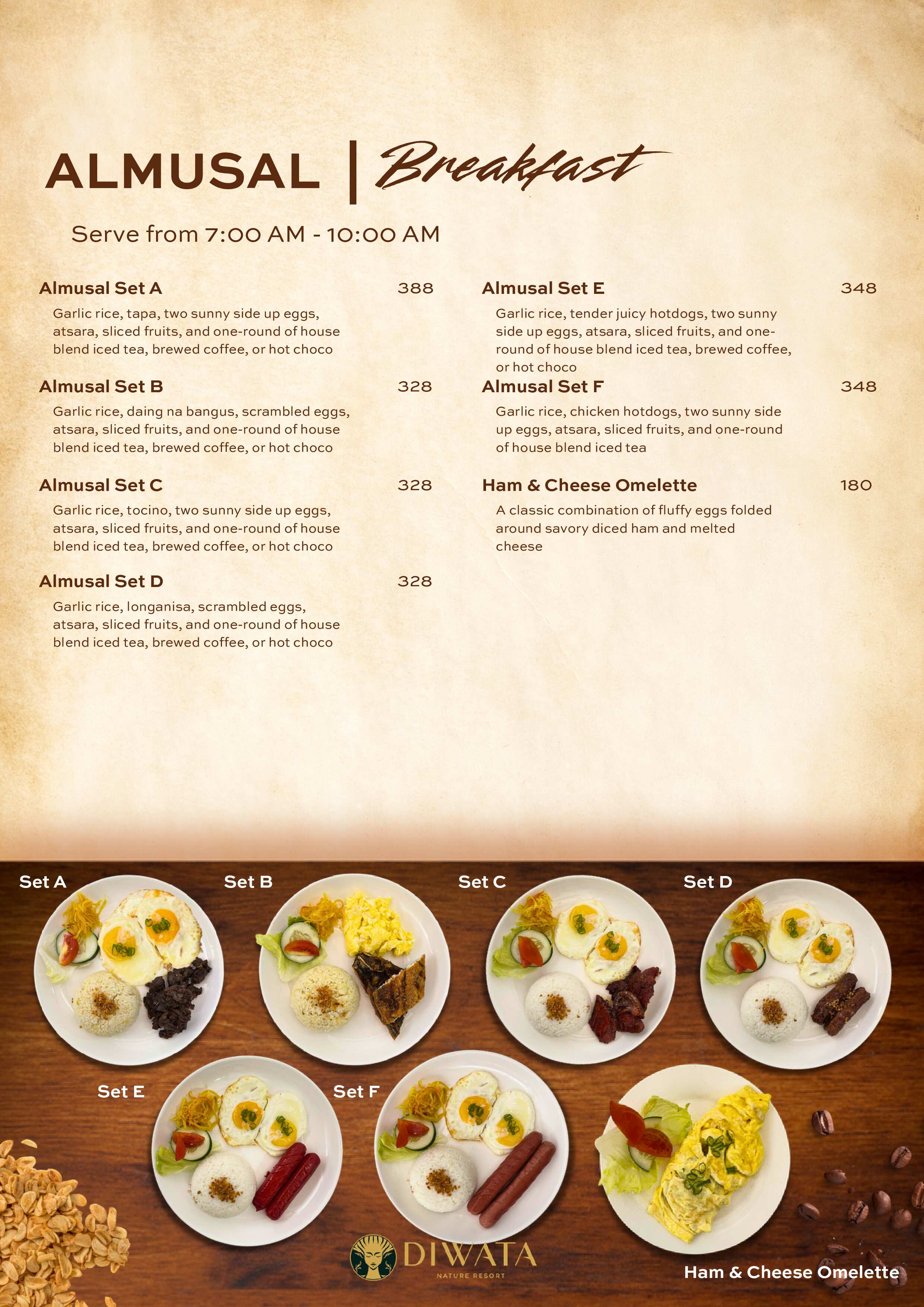 Menu Aphp Diwata Nature Resort Hapag Menu